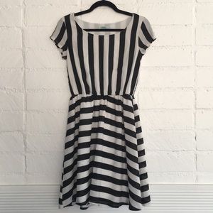 Black & White Striped Skater Dress
